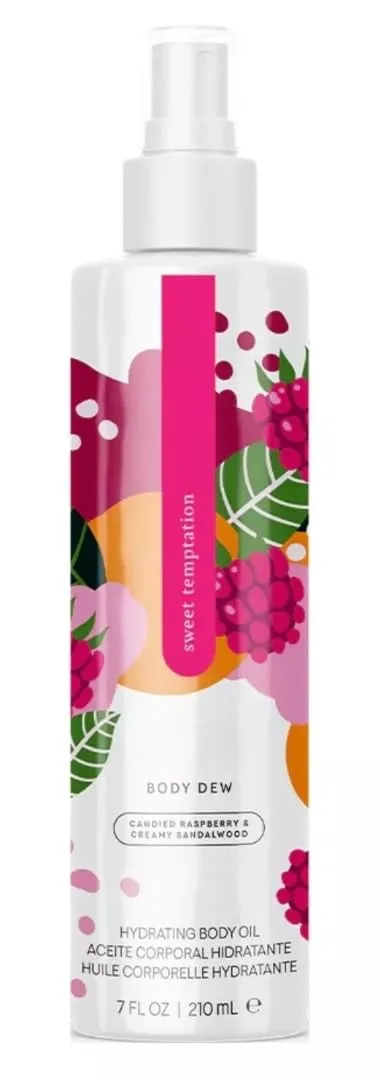 IMAIPI Body Dew Sweet Temptation Hydrating Body Oil, Candied Raspberry & Sandalwood, Non-Greasy Formula with Natural Oils, 7 Fl Oz