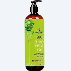 In-woodd Organics 99% Pure & Organic Aloe Vera Gel for Face, Skin and Hair with Vitamin E | For All Skin & Hair Types | Multi-purpose Aloe Vera gel | 100% Vegan | Paraben Free - 200 ml