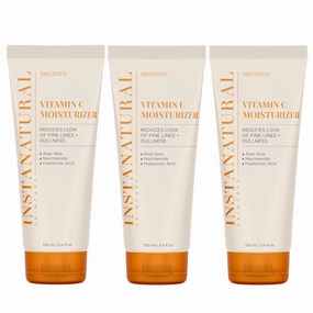 InstaNatural Vitamin C Moisturizer Face Cream, Brightens and Reduces the Look of Fine Lines and Wrinkles, Moisturizing Lotion for Dry Skin, with Hyaluronic Acid, 3.4 FL Oz - 3 Pack