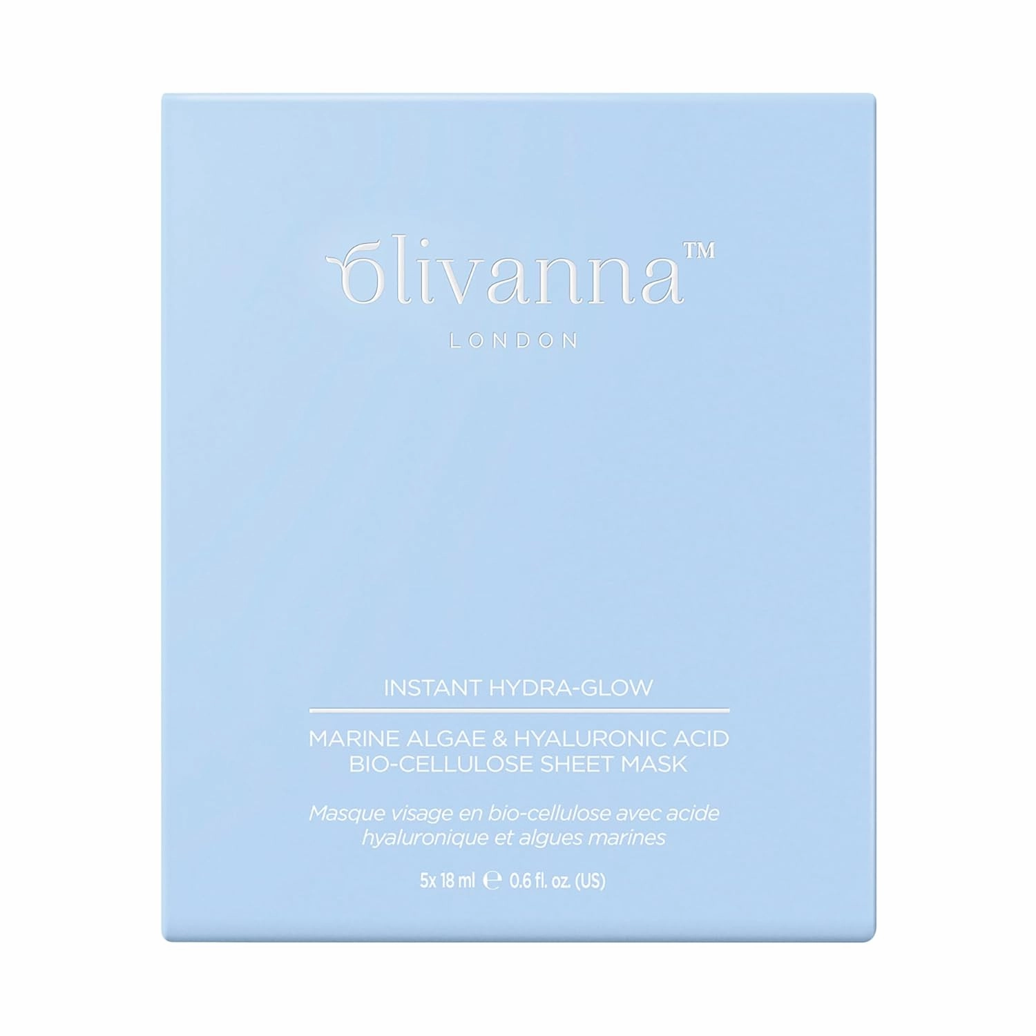 Instant Hydra Glow Hyaluronic Acid Sheet Mask - Hydrating Face Masks - Aloe Vera and Brown Algae for Dry, Sensitive Skin - 5 Pc