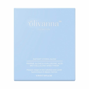 Instant Hydra Glow Hyaluronic Acid Sheet Mask - Hydrating Face Masks - Aloe Vera and Brown Algae for Dry, Sensitive Skin - 5 Pc