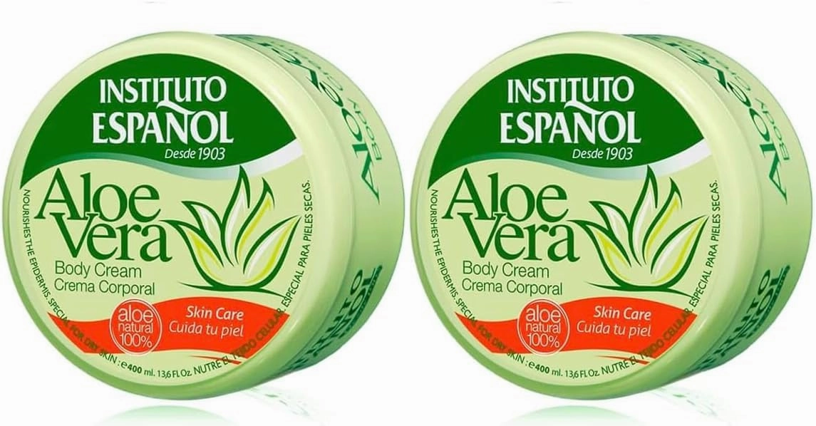 Instituto Espanol Aloe Vera Body Cream, Face Cream, Hand Cream, 2 x 13.5 fl oz (400 ml)