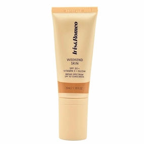 IRIS&ROMEO Weekend Skin SPF 50 – Warm Glow, Mineral Sunscreen with Vitamin C & Niacinamide for Dewy Golden Finish, 1.18 fl oz