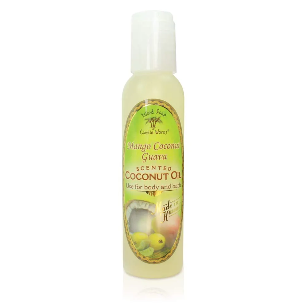 Island Soap & Candle Works Scented Coconut Oil, 4.5oz., Mango Coconut Guava