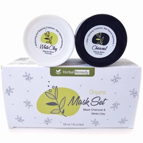 Jadee Herbal Remedy Organic Clay and Charcoal Mud Mask – 2 in 1 100% Natural Detox Hydrating and Cleansing Face Mask