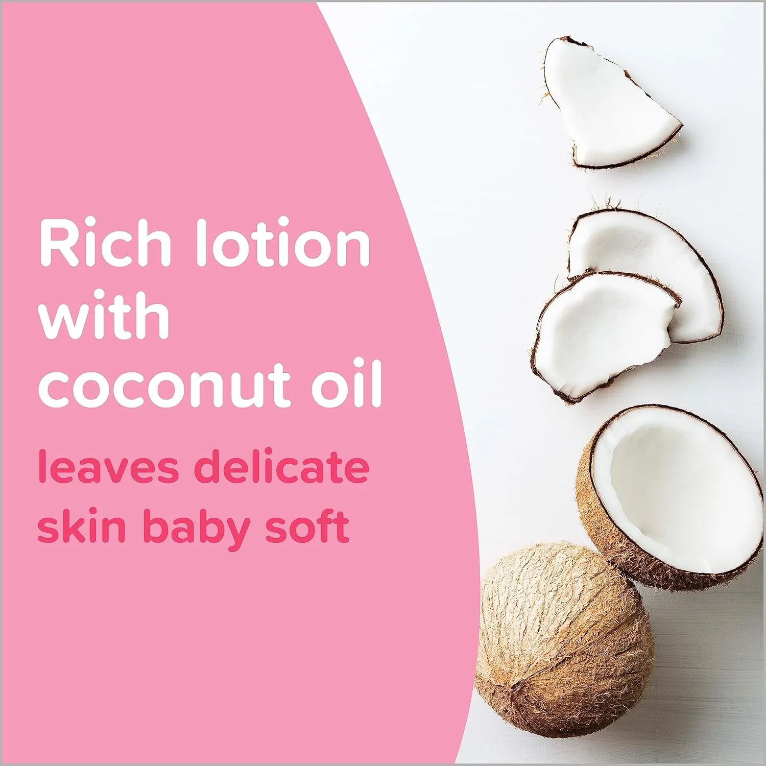 Johnson's Moisturizing Mild Pink Baby Lotion with Coconut Oil for Delicate Baby Skin, Paraben-, Phthalate- & Dye-Free, Hypoallergenic & Dermatologist-Tested, Baby Skin Care, 27.1 Fl. Oz (Pack of 2)