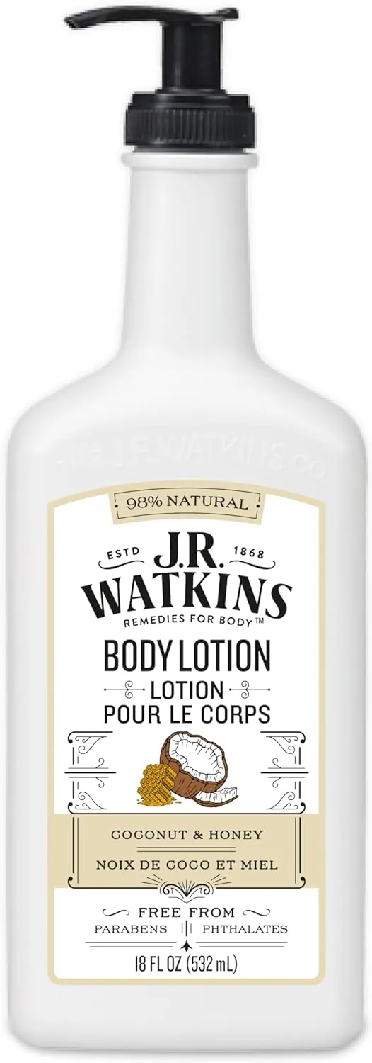 J.R. Watkins Coconut Milk and Honey Daily Moisturizing Lotion, 18 Ounces
