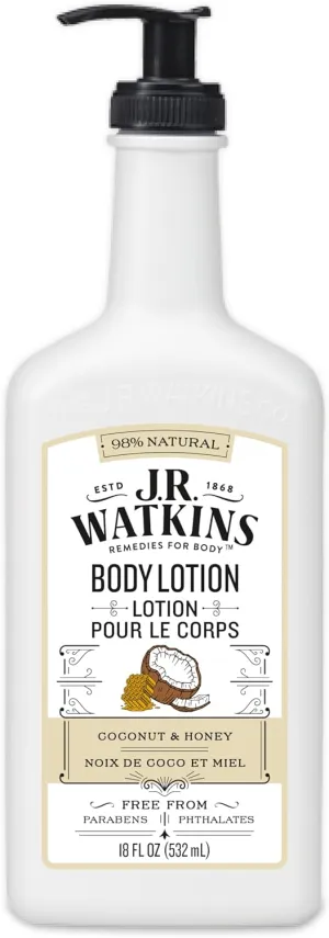 J.R. Watkins Coconut Milk and Honey Daily Moisturizing Lotion, 18 Ounces