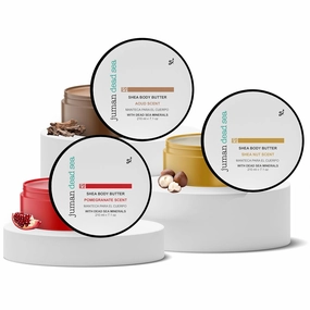 JUMAN Body Butter Trio | Infused with Dead Sea Minerals, Vitamin E and Plant Extracts | Earthy Trio | Free from Harmful Ingredients | Suitable for All Skin Types