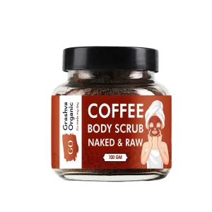 JVNX Coffee Body Scrub Naken & Raw (100gm) for Tan Removal | Creamy Body Scrub for Dry Skin | Scrub for Body for Women & Men