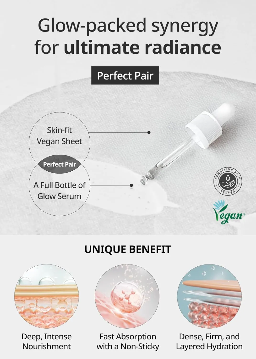 [K Beauty] Real Active Glutathione Ampoule Sheet Mask | Vegan Face Mask with Glutathione & Niacinamide | Revitalizing and Balancing for All Skin Types | Korean Face Masks Skincare | 10 Sheets