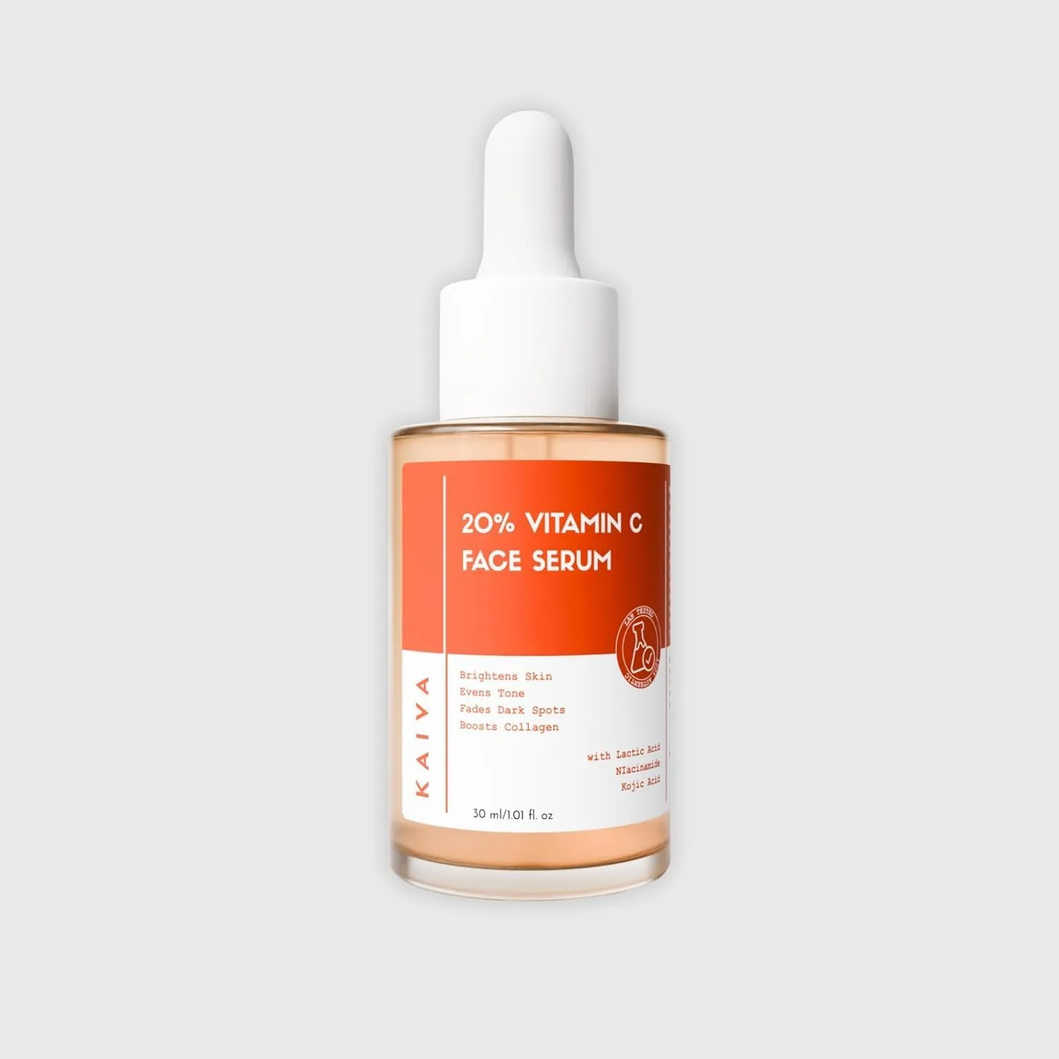KAAIVAA 20% Vitamin C Serum for Face, with Niacinamide, Hyaluronic acid & Kojic acid face serum, For Skin Brightening, Vitamin C serum for oily skin, for women and men 30 ml
