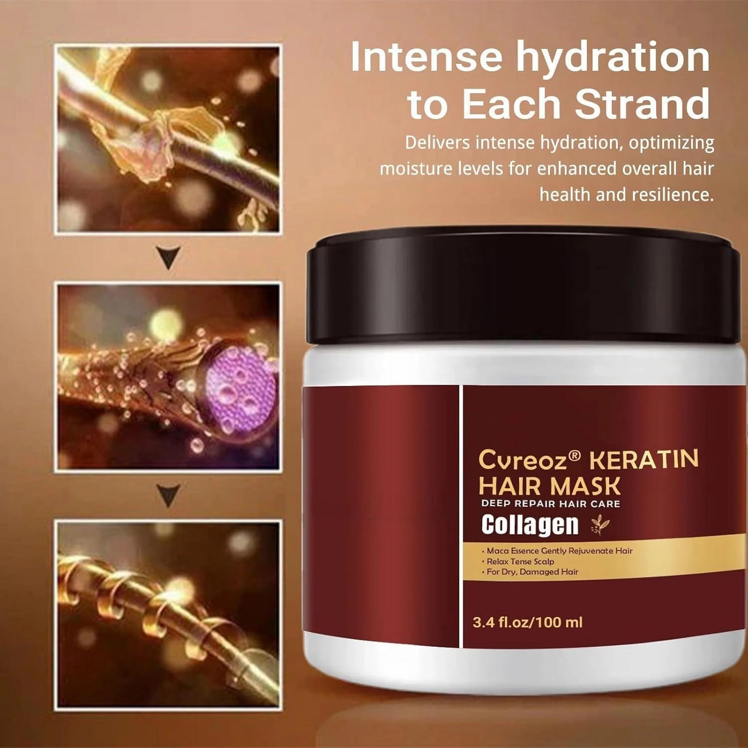 Keratin Hair Mask,Collagen Hair Mask Essence, Deep Conditioning Hair Mask for Dry Damaged Hair All Hair Types(200ML)