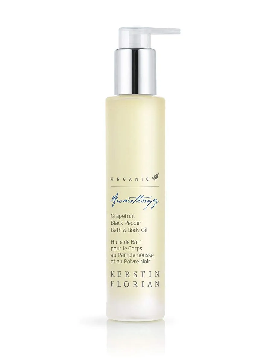 Kerstin Florian Organic Grapefruit Black Pepper Bath & Body Oil | Nutrient Rich Moisturizer with Coconut and Jojoba Oil (3.4 fl oz)
