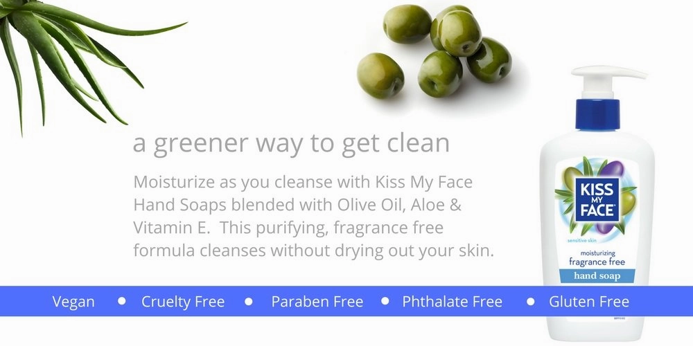 Kiss My Face Fragrance Free Liquid Hand Soap, Vegan and Cruelty Free Hand Wash Soap, 9 Fl Oz Bottle with Pump Dispenser, Fragrance Free, 6 Pack