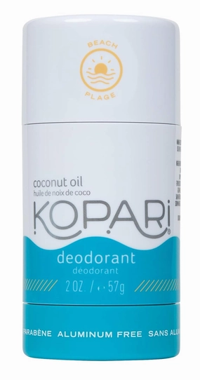 Kopari Aluminum Free Coconut Deodorant, Non Toxic & Clean Plant-Based, No Aluminum, Parabens or Baking Soda, Long Lasting Protection, Beach 2 oz