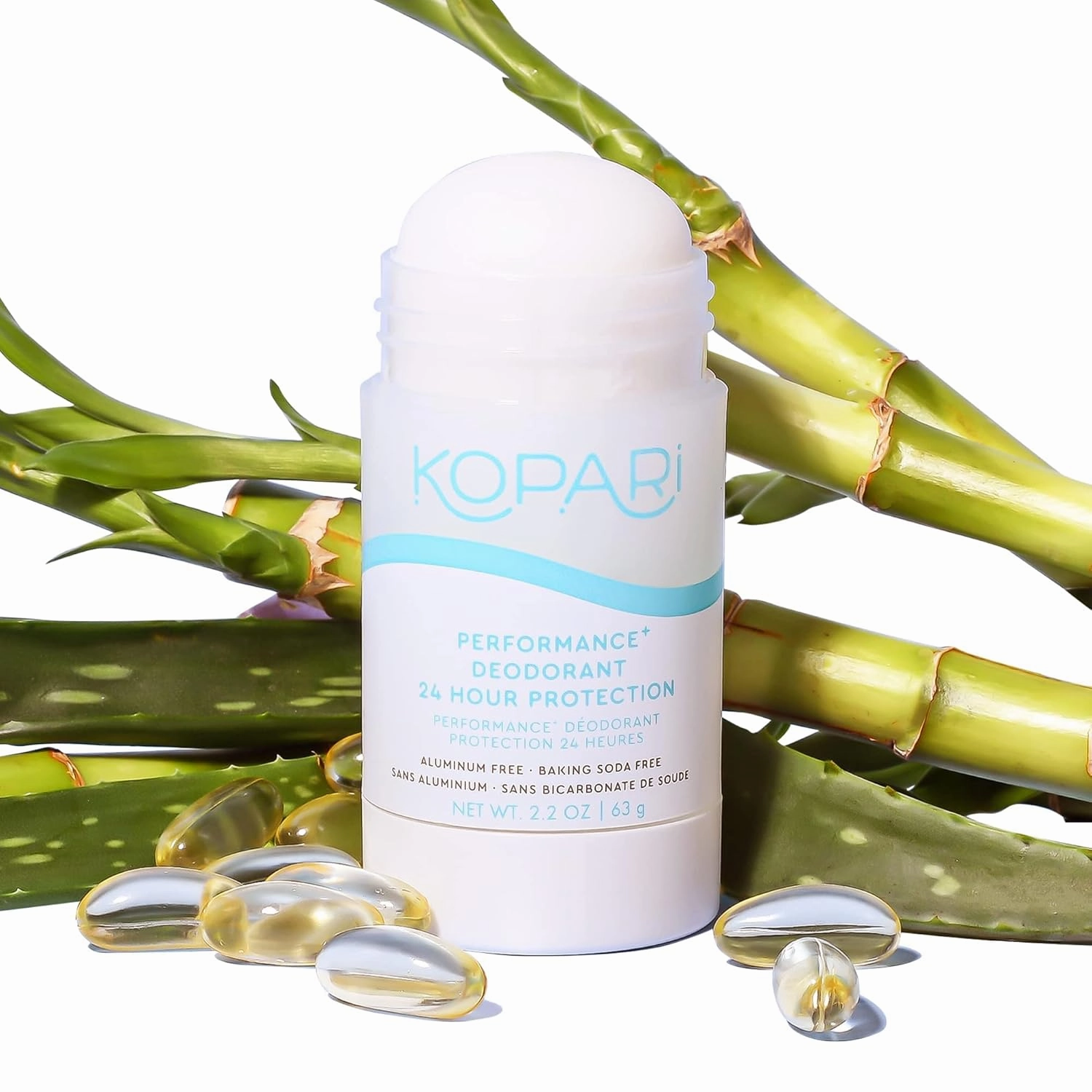 Kopari Performance Plus Aluminum-Free Deodorant, Sport Deodorant for 24 Hour Odor Protection, Non Toxic & Clean, No Parabens or Baking Soda, 2 oz