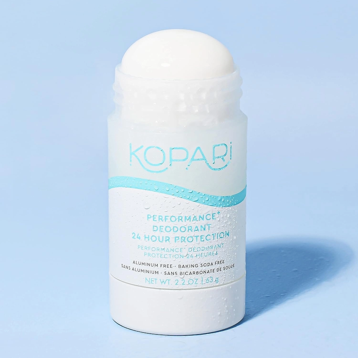Kopari Performance Plus Aluminum-Free Deodorant, Sport Deodorant for 24 Hour Odor Protection, Non Toxic & Clean, No Parabens or Baking Soda, 2 oz