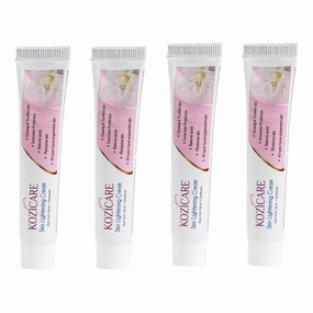 Kozi'care Skin Lightening Non-Sticky Cream | With 3% Kojic Acid,1% Alpha Arbutin,1% Glutathione,2% Niacinamide,2% Vitamin C | Best for Dark/Age Spots, Uneven Skin Shade-15gm(Pack of 4) (New Formula)