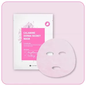 KSECRET Calamine Derma Secret Mask (10 Sheets), 1sheet = 25g / 0.88oz. | Korean Skincare | Facial sheet masks for Hydrating and Refreshing