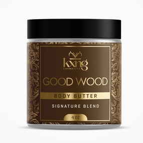 KXNG Cosmetics Moisturizing Body Butter for Men & Women 4oz – Shea Butter Raw Organic, Cocoa Butter, Mango Butter & Coconut Oil – Hydrating & Anti-Aging Skin Care for Dry, All Skin Types (Good Wood)