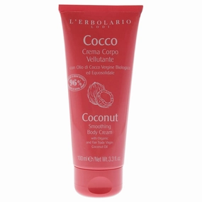 L’Erbolario Coconut Smoothing Body Cream - Intensely Nourishing Coconut Body Cream - Cocoa Butter and Vitamin E - Tropical, Beachy Fragrance - 3.3 oz