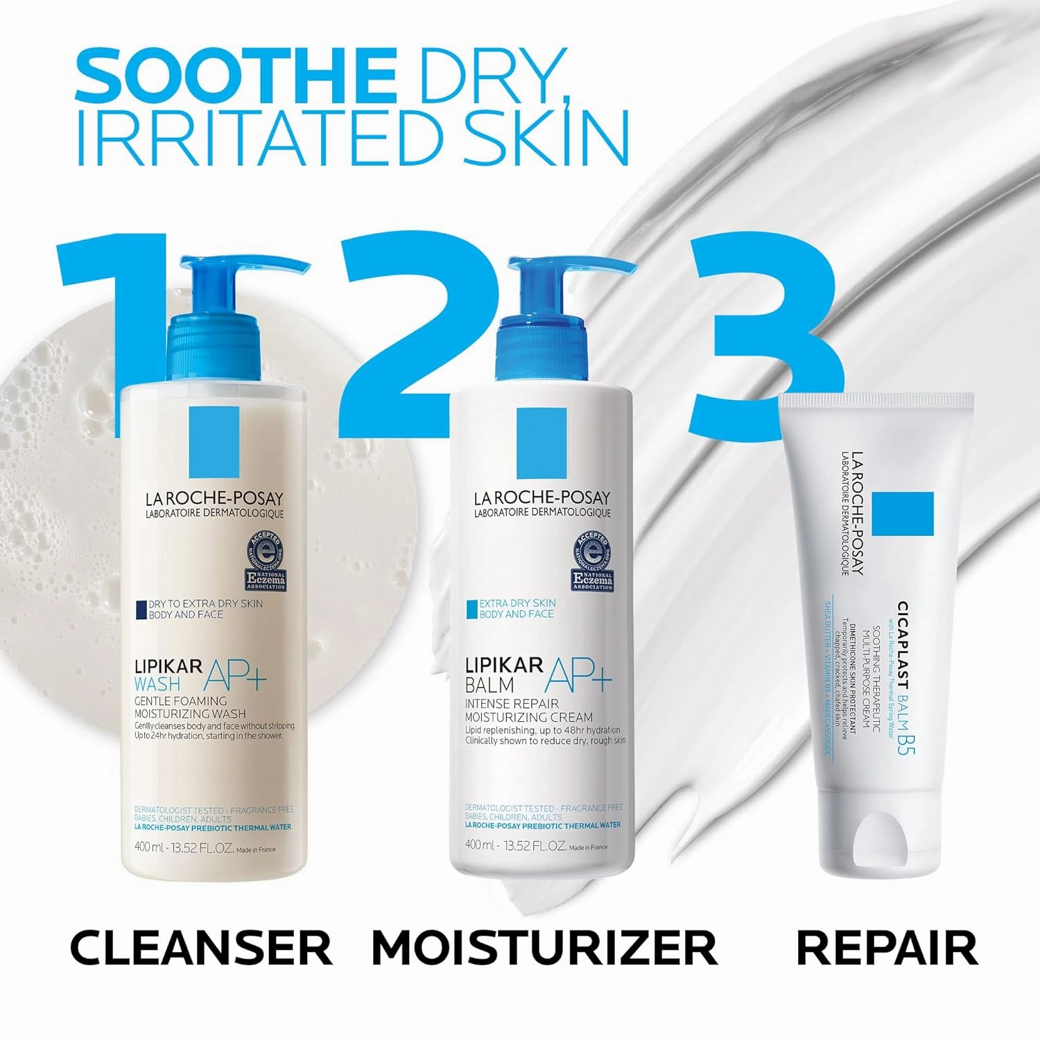 La Roche-Posay Lipikar AP  Triple Repair Moisturizing Cream | Face & Body Lotion For Dry Skin | Shea Butter & Niacinamide Moisturizer | Gentle Face & Body Cream For Dry, Rough & Sensitive Skin