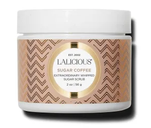 LaLicious Sugar Coffee Extraordinary Whipped Sugar Scrub - Cane Sugar Body & Foot Scrub, Exfoliating & Moisturizing Skin Care with Coconut Oil & Honey, No Parabens (2oz)