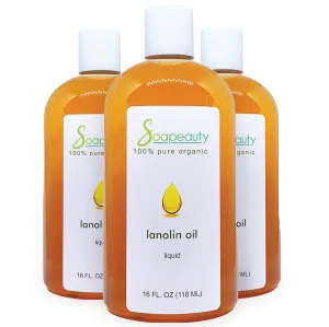 LANOLIN OIL Cold Pressed Unrefined | 100% Natural Available in Bulk | Carrier for Essential Oils, Face, Skin, Hair Moisturizer, Soap Making | Sizes 4OZ to 7 LBS | (48 OZ)