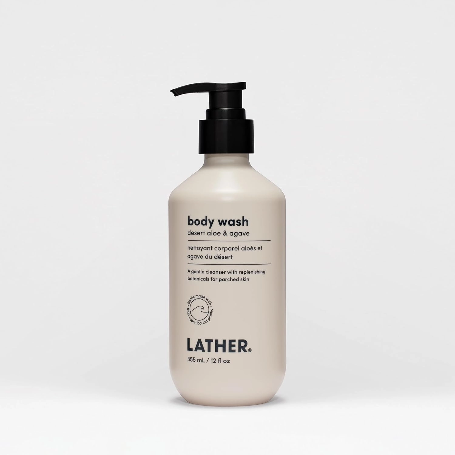 LATHER Desert Aloe & Agave Body Wash | Hydrating & Refreshing Skin Care | Paraben & Sulfate Free | Gentle Cleansing with Invigorating Scent | Suitable for All Skin Types | 12 oz