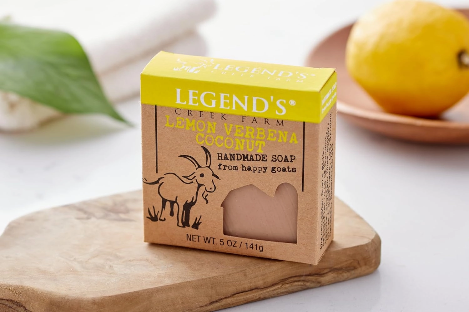 Legend's Creek Farm Goat Milk Soap, Moisturizing Cleansing Bar for Hands and Body, Creamy Lather and Nourishing, Gentle For Sensitive Skin (Lemon Verbana Coconut, Pack of 2)