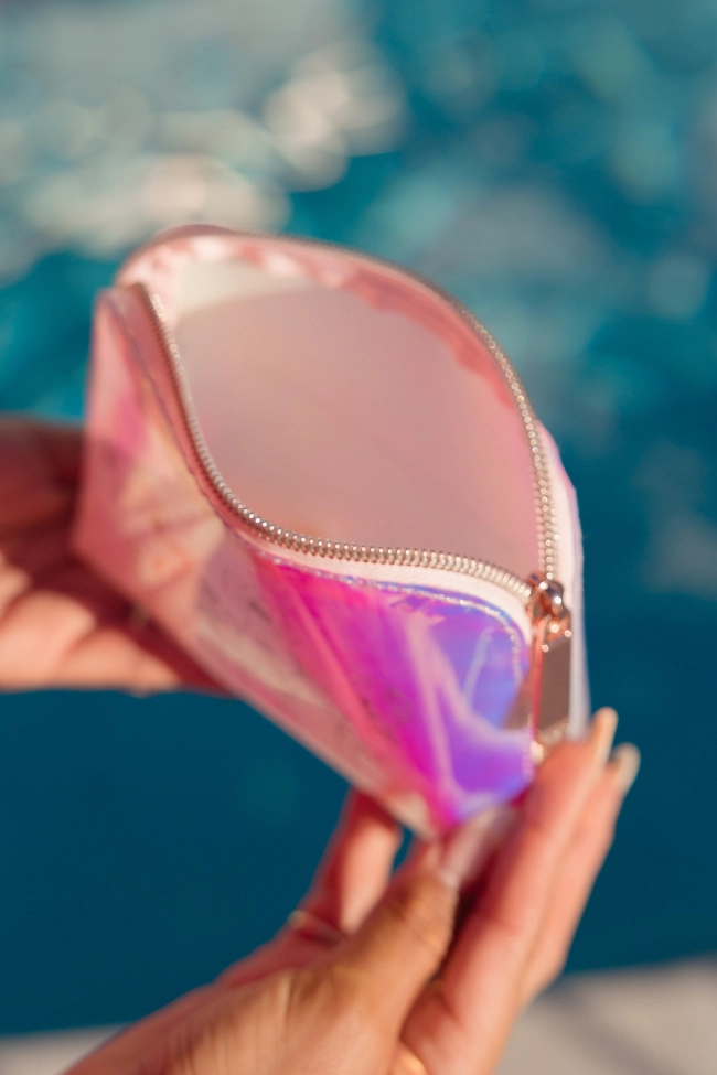 Let Your Confidence Bloom Beauty Bag Iridescent FINAL SALE