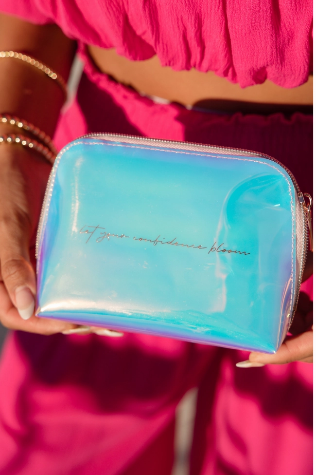 Let Your Confidence Bloom Beauty Bag Iridescent FINAL SALE