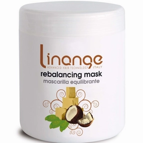 Linange Rebalancing Mask w/Shea Butter & Coconut Pulp Extract 1000ml; Softening, Moisturizing Hair Care Product; Hair Mask w/Proteins for Men and Women – Great for Dry, Curly, Porous Hair