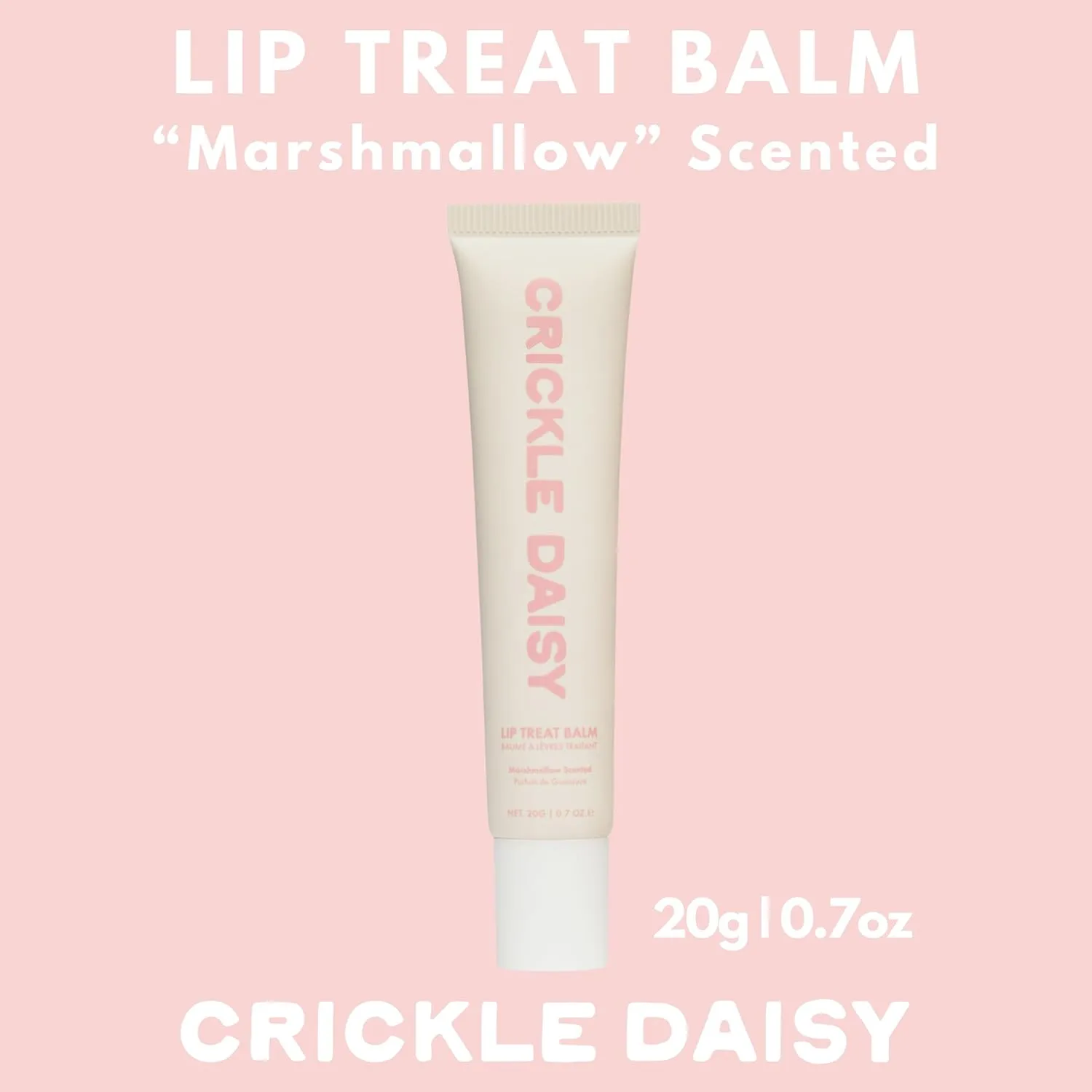 Lip Treat Balm - Hydrating & Nourishing Lip Balm with Avocado, Olive, and Coconut Oils - Smooth, Softening Lip Moisturizer & Protection for Very Dry Lips - Marshmallow Scented, 0.7oz