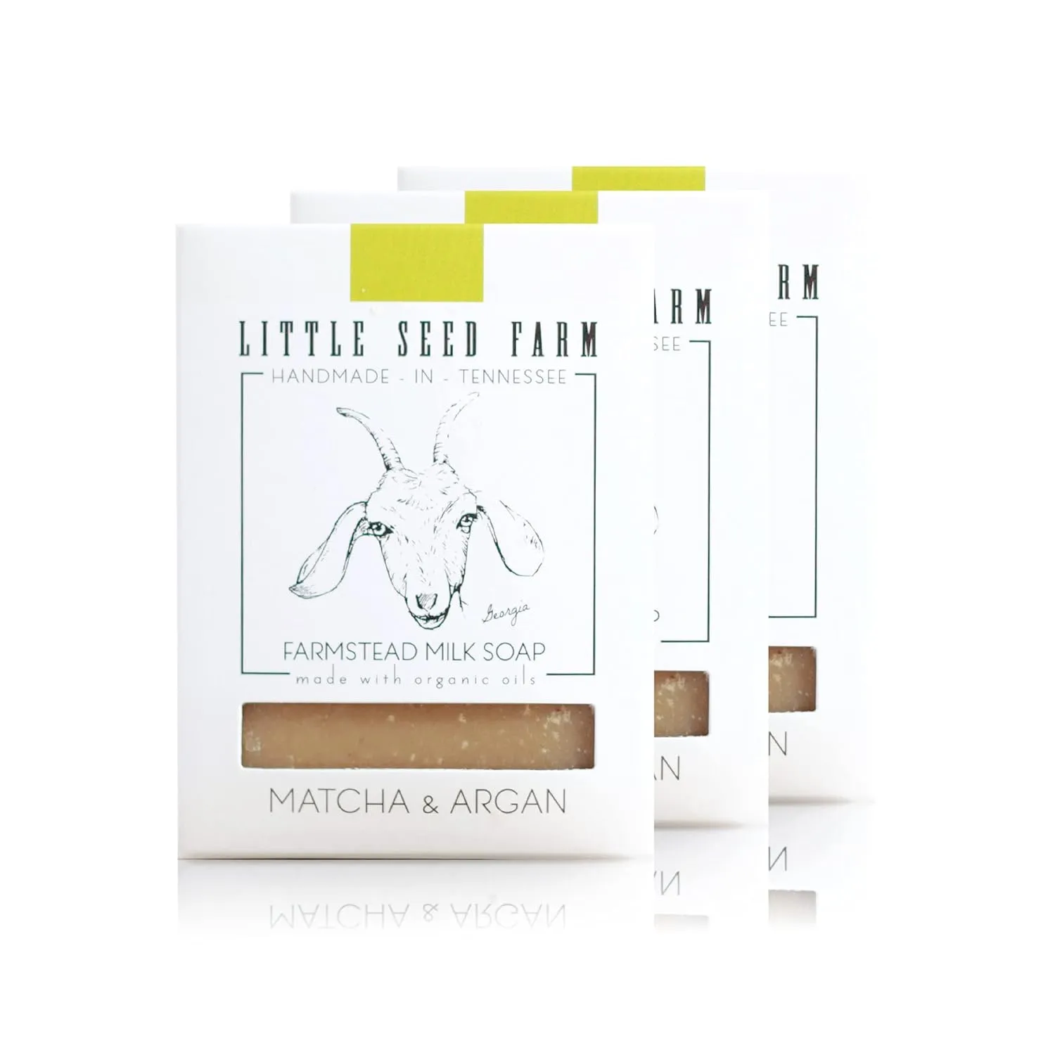 Little Seed Farm Organic Goat’s Milk Soap – 3 Pack of Matcha & Argan Facial and Body Bars– Natural, Handmade, Cruelty Free – Calming and Hydrating for Dry, Mature and Combination Skin, Net Wt. 4.75oz