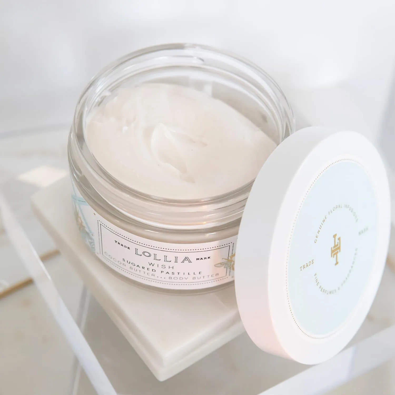 LOLLIA Wish Body Butter, 5.5 oz. - Sugared Pastille Fragrance - Shea Butter & Cocoa Butter, Body Lotion for Women, Hydrating & Smooth Body Moisturizer