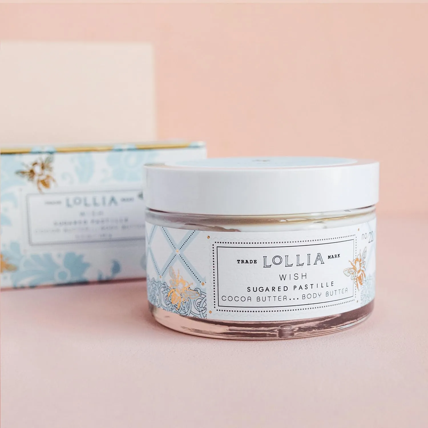 LOLLIA Wish Body Butter, 5.5 oz. - Sugared Pastille Fragrance - Shea Butter & Cocoa Butter, Body Lotion for Women, Hydrating & Smooth Body Moisturizer