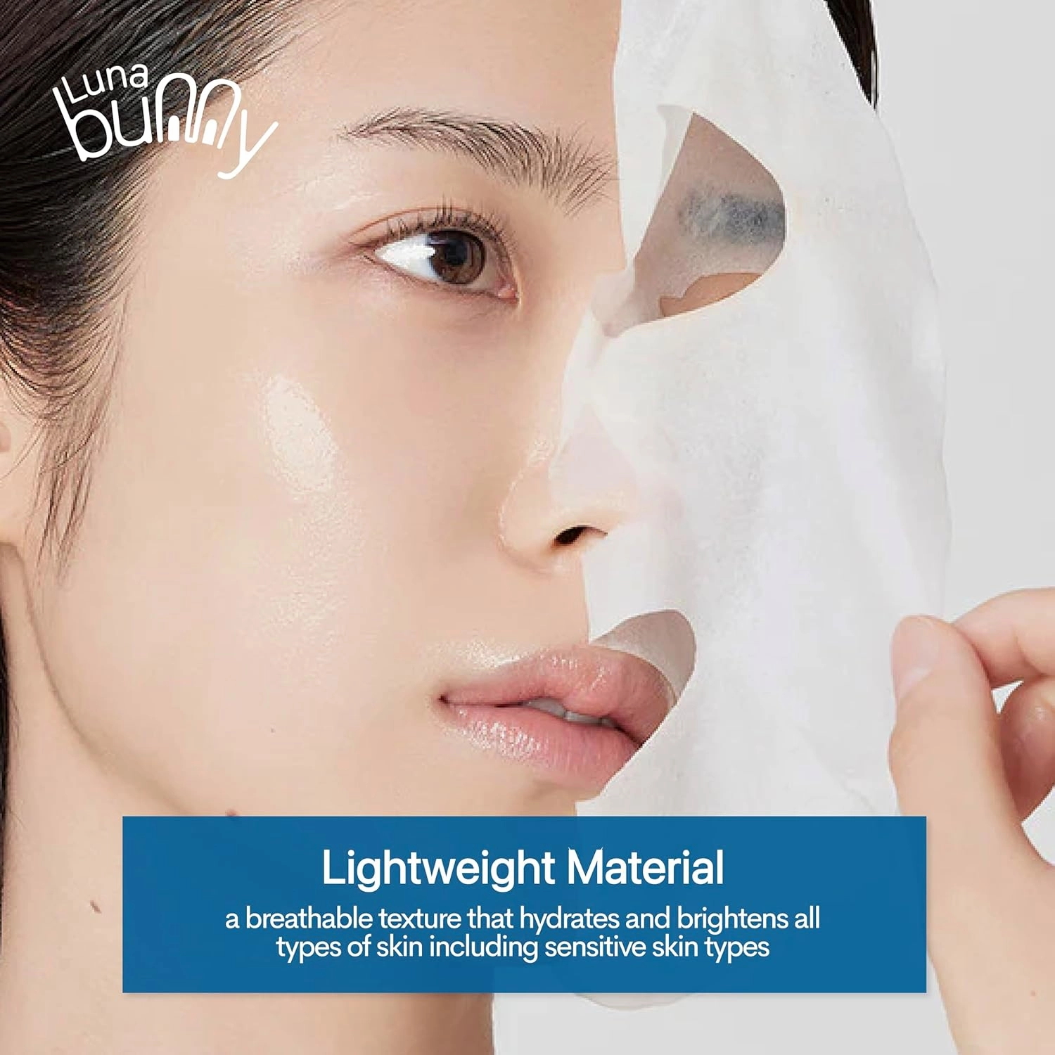 Luna Bunny 36PK Facial Sheet Mask, Brightening, Nourishing & Hydrating Korean Skincare for Self Care, Home Spa with Aloe, Coconut, Vitamin & Hyaluronic (Hyaluronic Acid)