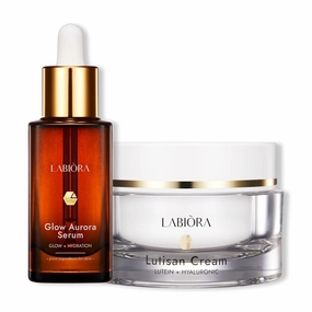 Lutein Duo – Glow Aurora Serum and Lutisan Cream with Lutein, Niacinamide & Hyaluronic Acid for Hydrated, Radiant-Looking Skin