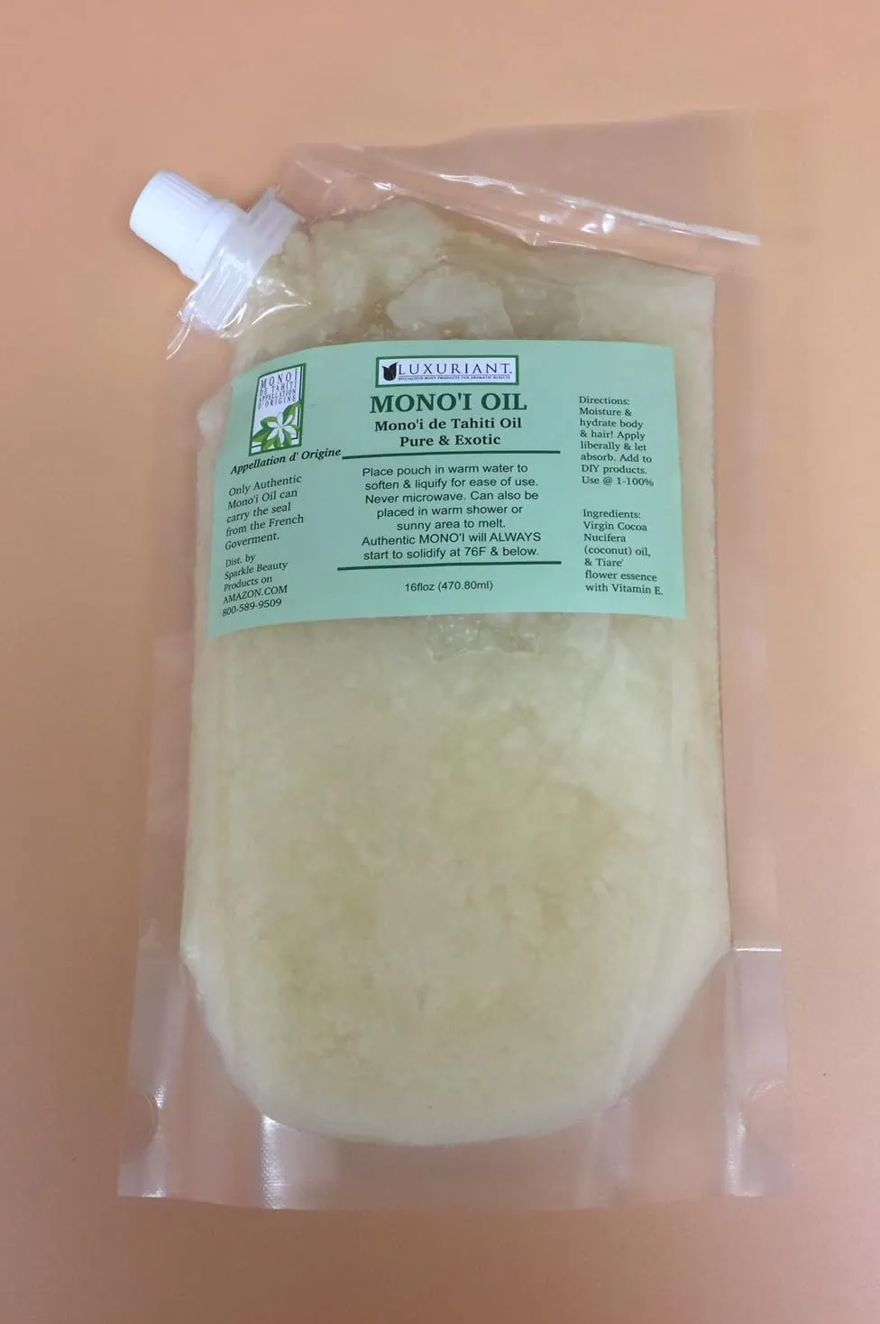 Luxuriant Monoi de Tahiti Oil, Pure & Exotic Body Oil, Natural Moisturizer, All Natural, Concentrated (16 oz)
