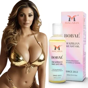 MACARIA Bobae Brazilian Breast Oil For Bigger Breast Bust boobs Enhancement Oil Size up Toning Firming Massage Oil larger Breast Enhancement Gel bigger Brazilian Boobs Women