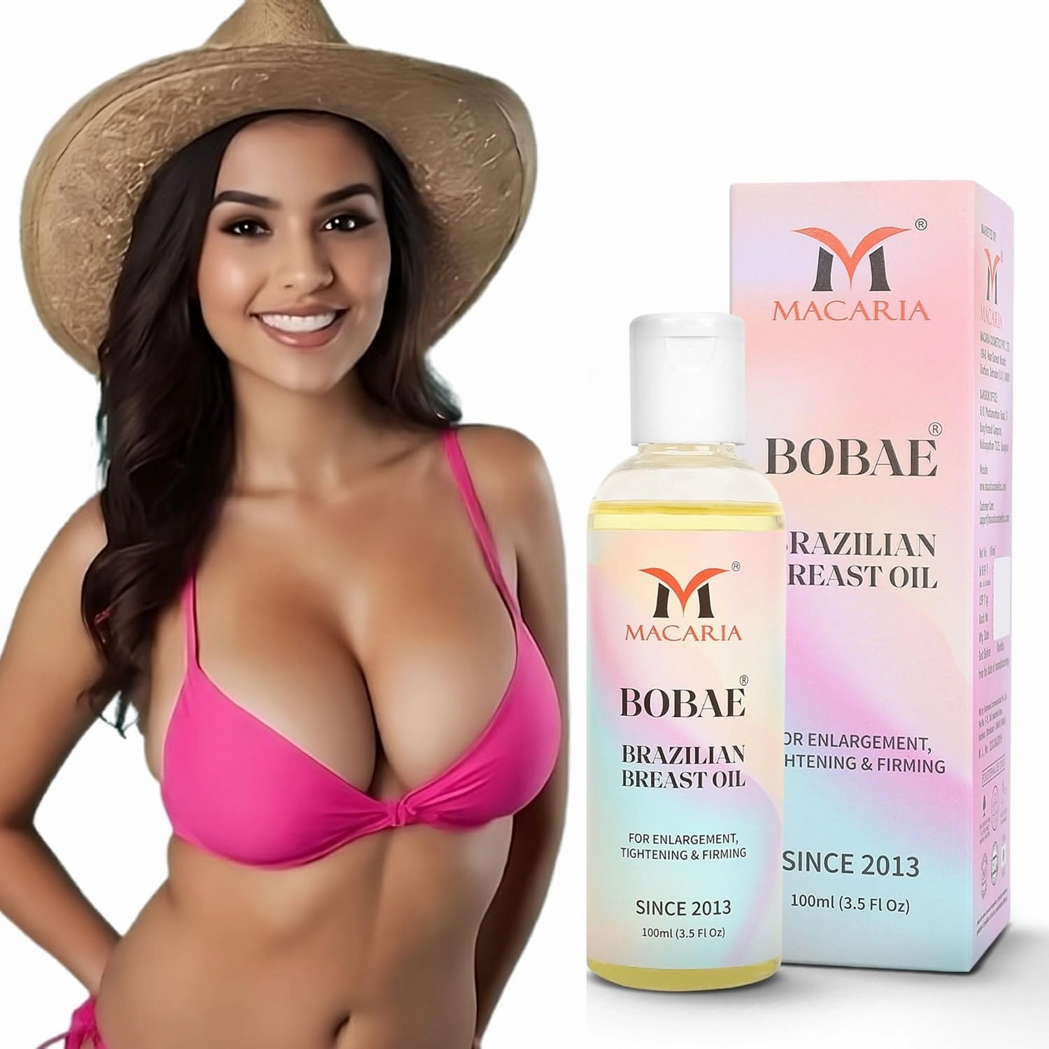MACARIA Bobae Brazilian breast enlargement Oil for quick growth | Firming Massage Oil larger Breast Enhancement Gel bigger Brazilian Boobs Women enlargement Oil for quick Fast growth