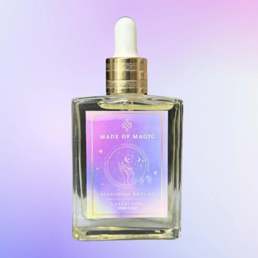 Made of Magic Intentional Luxury Body Oil, Handmade Oil with Crystals, Spiritual Oils, Draw in Magical Experiences, Intention Oils, Organic Oils for Face, Body, Hair, Nails, Phthalate-Free Fragrance
