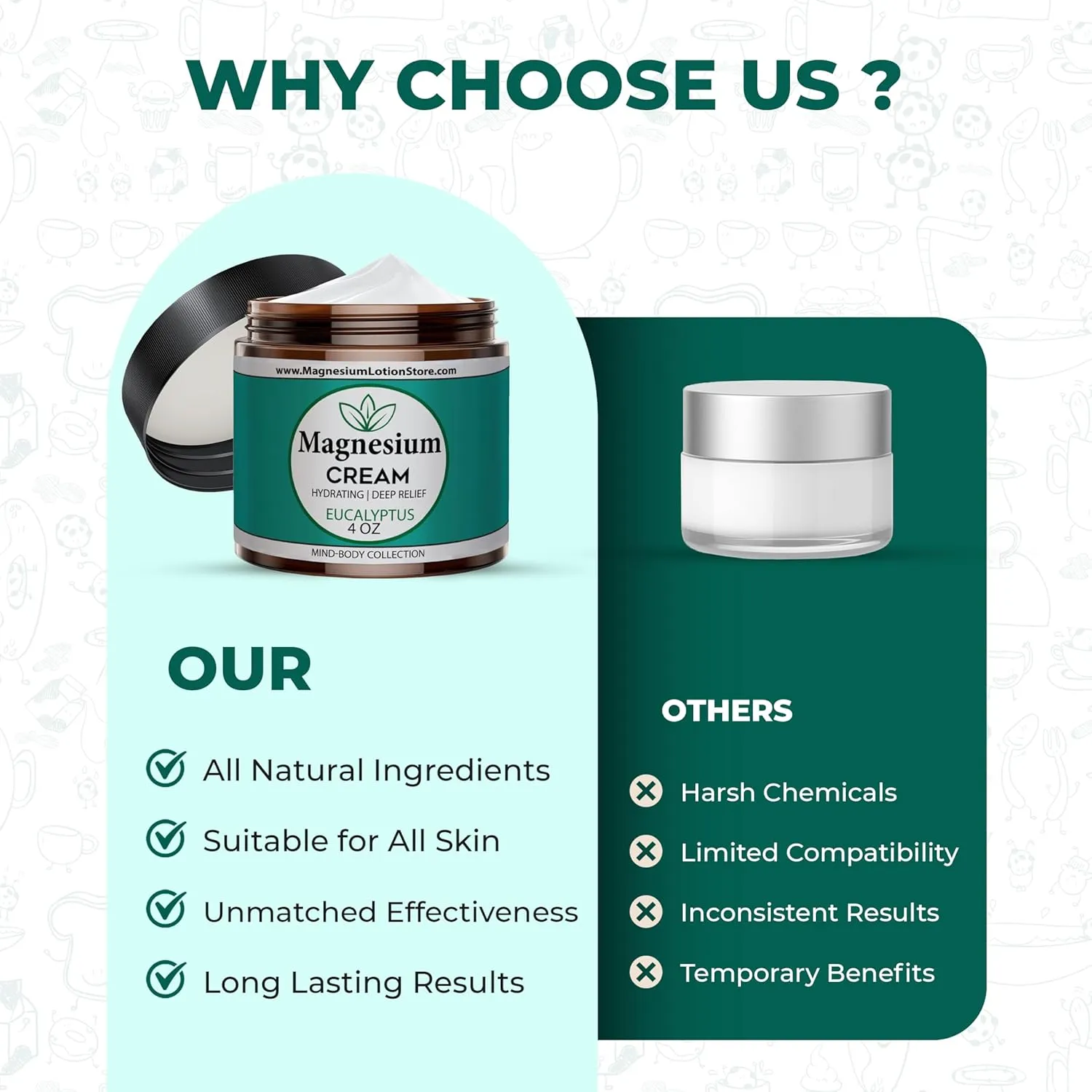 Magnesium Cream with Eucalyptus Scent – Refreshing & Moisturizing