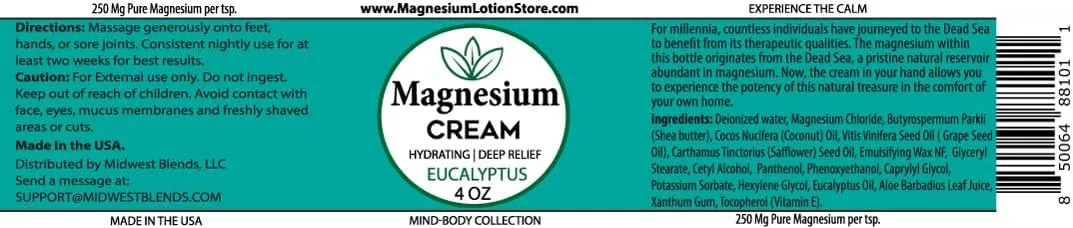 Magnesium Cream with Eucalyptus Scent – Refreshing & Moisturizing