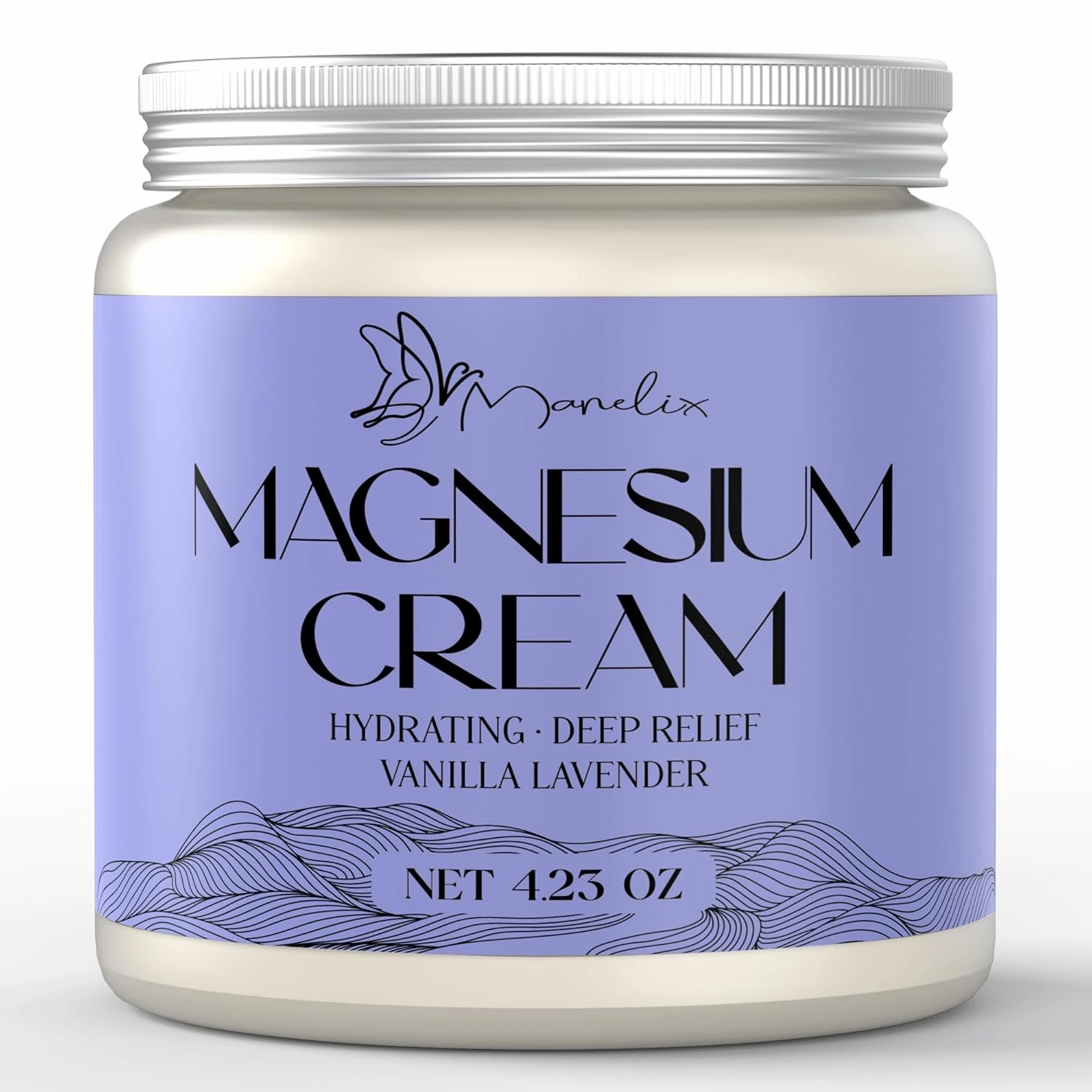 Magnesium Cream for Sleep - Topical Magnesium for Women, Muscle Relaxation, Calm, Moisturizing with Coconut Oil, Shea Butter & Hyaluronic Acid, 4.23 OZ, Safe for Kids (4.23 Ounce, Lavender)