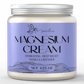 Magnesium Cream for Sleep - Topical Magnesium for Women, Muscle Relaxation, Calm, Moisturizing with Coconut Oil, Shea Butter & Hyaluronic Acid, 4.23 OZ, Safe for Kids (4.23 Ounce, Lavender)