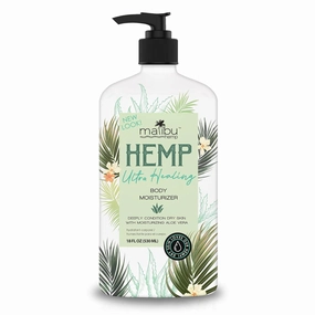 Malibu Hemp Ultra Healing Body Moisturizer with Hemp Seed Oil and Aloe Vera, 18 Fl Oz, Coconut Milk Scent