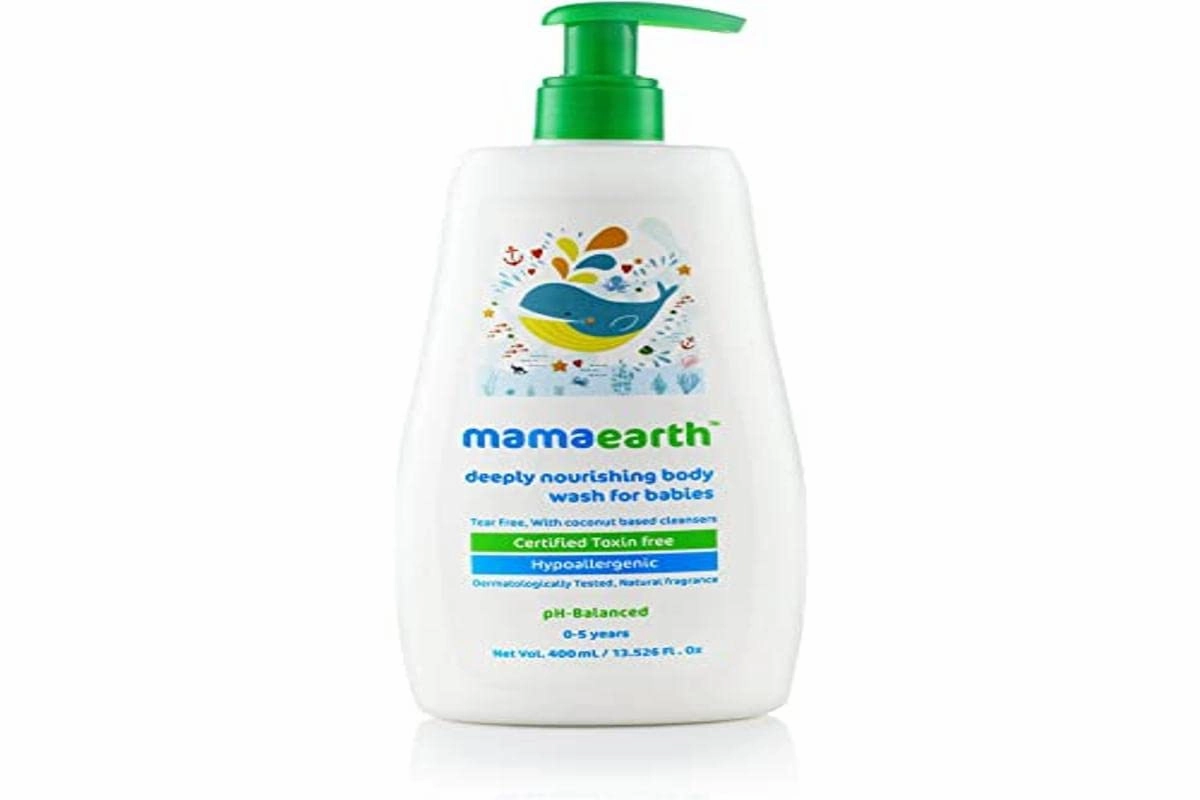 Mamaearth Deeply Nourishing Baby Body Wash | Tear Free Formula with Natural Cleansers | Hydrating Coconut & Jojoba Oil | Moisturizes Delicate Skin of Babies | 13.53 Fl Oz (400ml)
